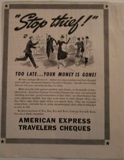 1959 American Express Travelers Checks ad