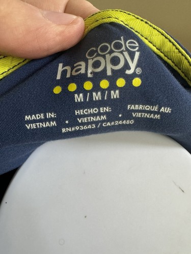 Code Happy Size Med NavyBlue Nursing Scrubs Shirt - Picture 5 of 5