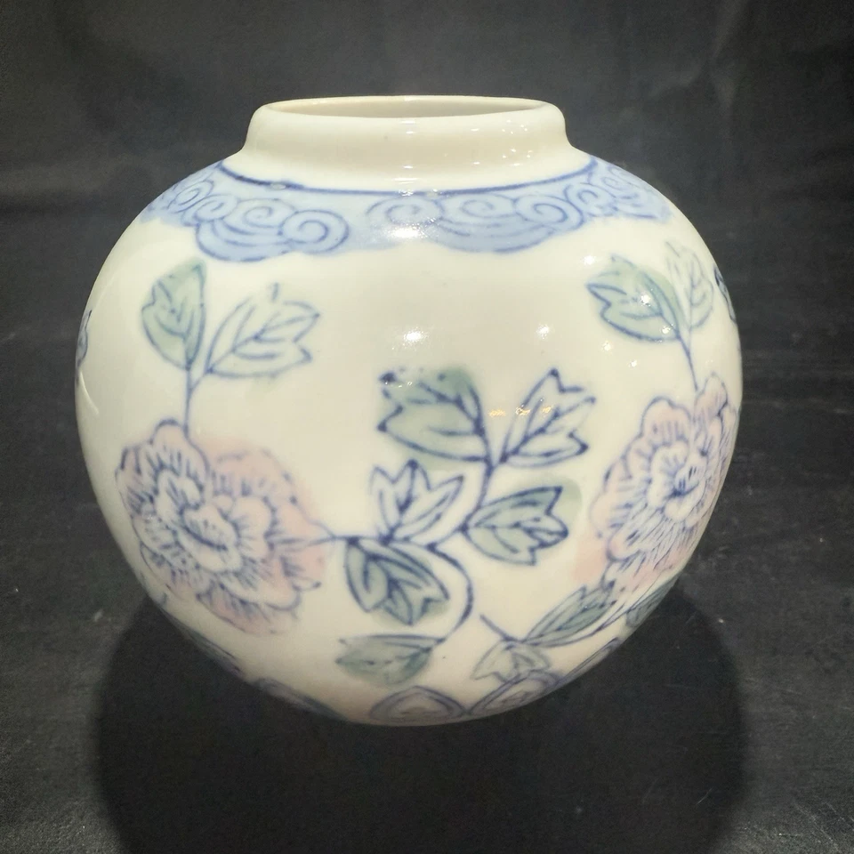 Lot of 3 Vtg Cobalt Blue & White: 2 Tealight Votive Candle Holder Orb & 4” Vase - Image 3 of 4