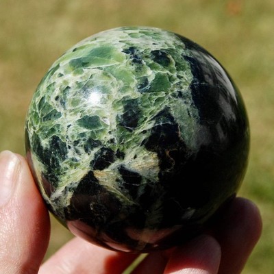62mm Serpentine Crystal Sphere - 341g Stone of Transformation, Stability & Perso