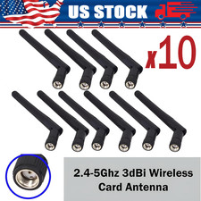 10PCS RP-SMA Antenna for WiFi 2.4GHz 5Ghz Wireless Router or Card Female Pin LOT