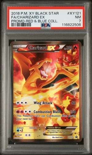 2016 POKEMON XY BLACK STAR PROMO RED & BLUE COLL FULL ART/CHARIZARD EX PSA 7