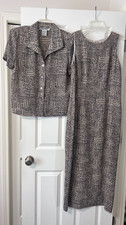 Jessica Howard  Gray Beige  Women's 2pc  Jacket Top/Shift Dress  Size 12