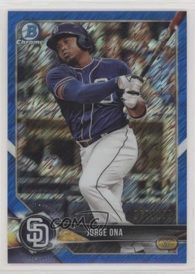 2018 Bowman Chrome Prospects Blue Shimmer Refractor 67/150 Jorge Ona #BCP105 0a3