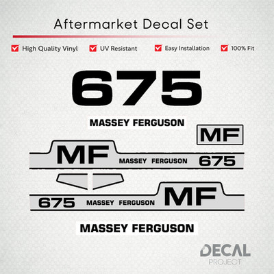 Massey Ferguson 675 Decal Kit - STEPPED STRIPE Edition - Premium Restoration Set