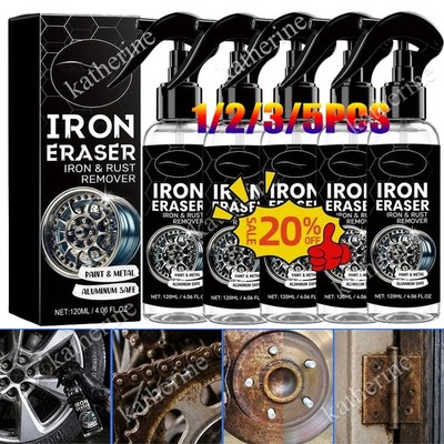 5x Iron Eraser Rust Remover Spray, Car Wheel Paint Brake Dust Fast Cleaner 120ml