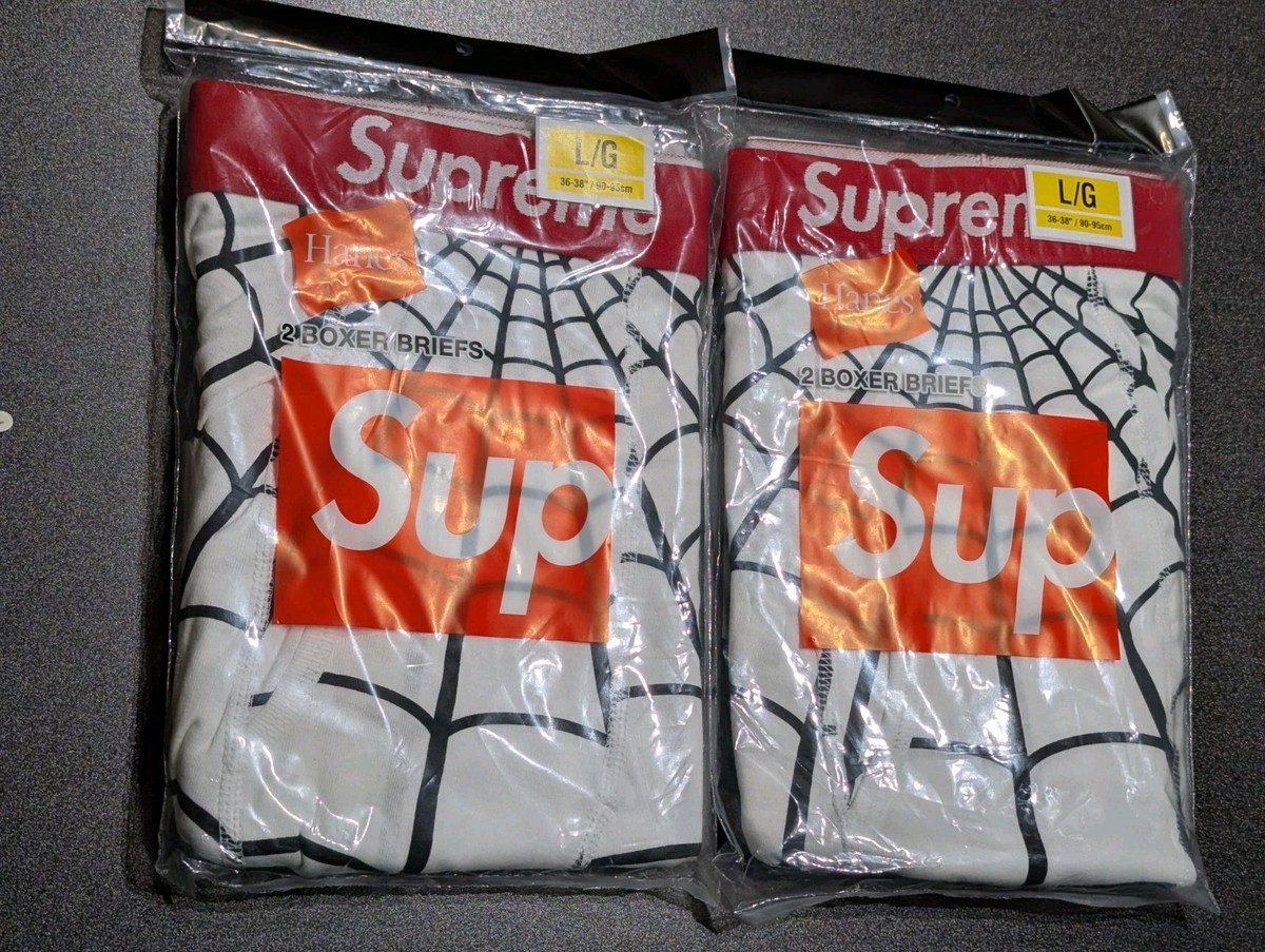 Supreme®/Hanes® Spider-Man Boxer Briefs (2 Pack) White Large | eBay