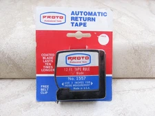 Vintage Proto No. 1557 Tape Measure, 12 Foot 1/2" Blade, USA Made, NOS