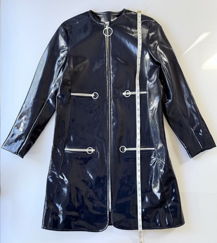 Pierre Cardin Vintage 1960s Space Age Cosmocorps Navy Vinyl Jacket S/XS - Picture 18 of 22