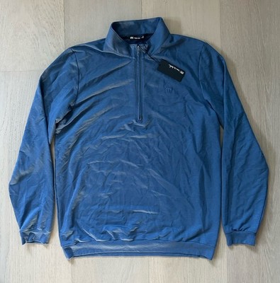 NWT Travis Mathew Woods 1/4 Zip Mens Large Navy Blue Insignia