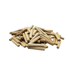 1/4" X 1-1/2" Wooden Dowel Pins, 100-Pack   Birch Hardwood, Kiln-Dried, Fluted 