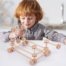 60 Pieces Strong Wooden Lock Construction Kit
