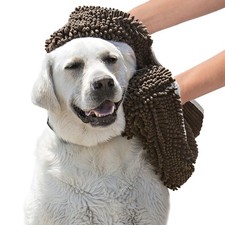 Soggy Doggy Super Shammy Dog Towel Microfiber Chenille Chocolate/Oatmeal 31x14