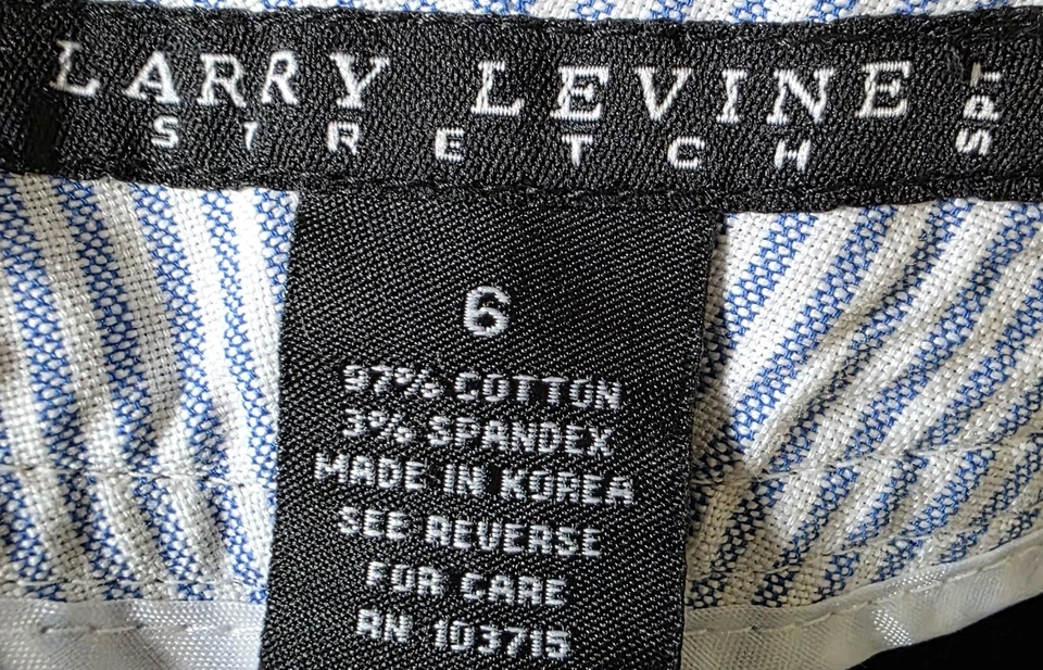 Pantalones capri Larry Levine para mujer talla 4 botones cremallera Foto 2 de 4