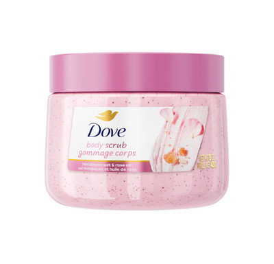 Dove Exfoliating Body Scrub 15 Ounce Himalayan Salt Rose Oil Moisture Formula