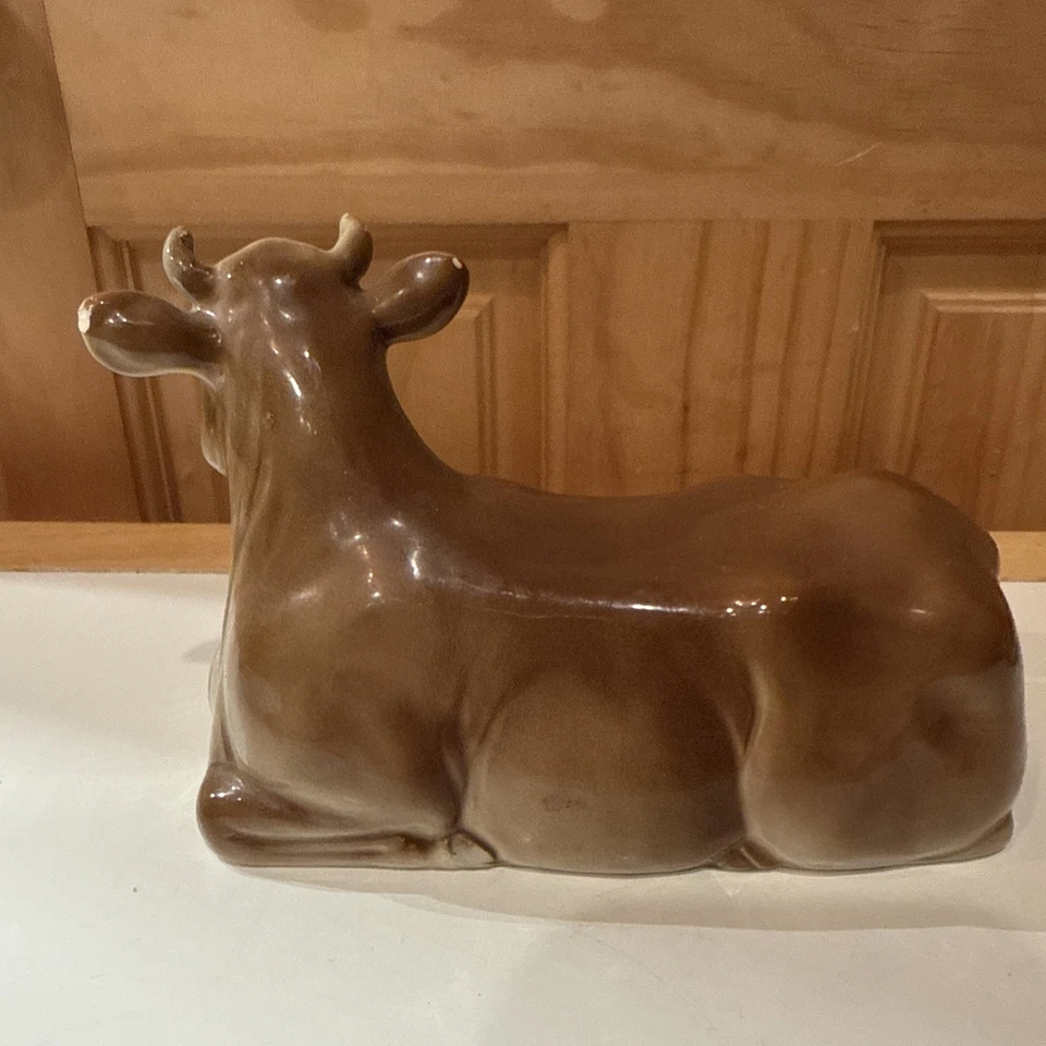 Salero y pimentero Otagiri Brown Bull/Cow 1982 y tapa de mantequilla falta plato Foto 3 de 4