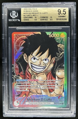 2022 One Piece Romance Dawn Monkey D. Luffy Alternate Art #OP01-003 BGS 9.5