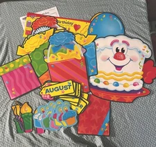 Vintage 90’s Trend Birthday Wall Bulletin Board 50 Piece Teachers Cake Gifts EUC
