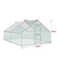 13x10ft Large Metal Chicken Coop Walk-In Chicken Run Outdoor Dog Poultry Cage