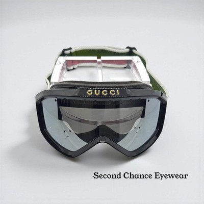 Gucci Web Stripe Ski Goggles-Black GG Logo-Deadstock Full KitaAlpine Capsule