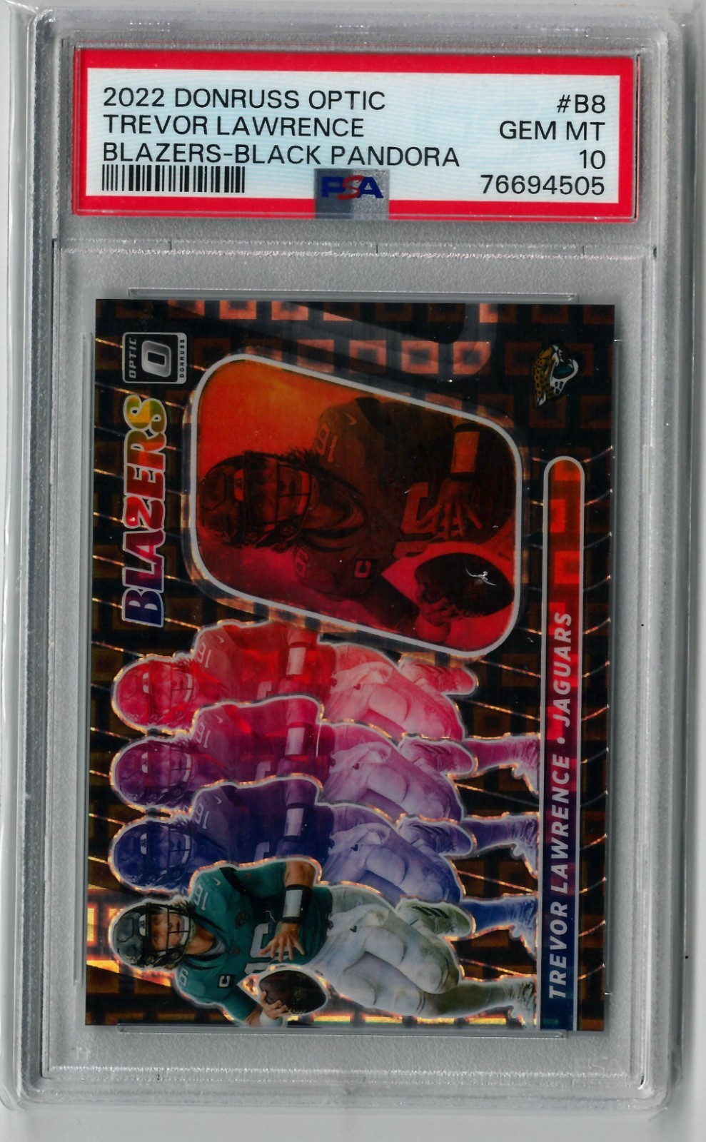 2022 PANINI DONRUSS OPTIC TREVOR LAWRENCE BLAZERS BLACK PANDORA /25 PSA 10