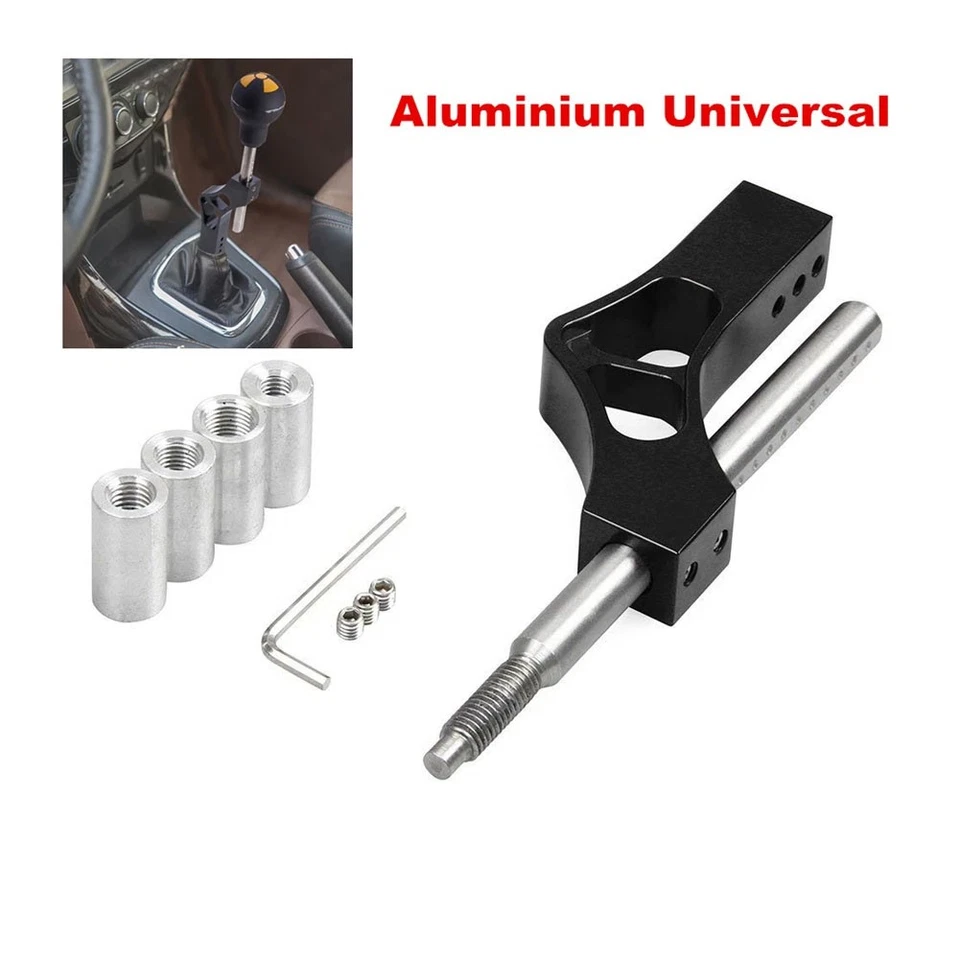 Extensor de perilla de cambio de aluminio para automóvil Extensión ajustable Cambios Cabeza Extensión Varilla Foto 2 de 4