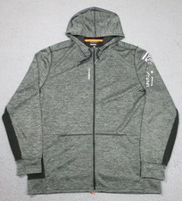 Reebok Hoodie Mens XL Gray Full Zip Jacket Speedwick Training FTNSS/CO AO0500