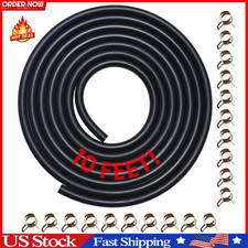 10Ft 1/4 Inch Fuel Line Hose with 20 Clamps, Rubber Fuel Line for Lawn Mower Dir