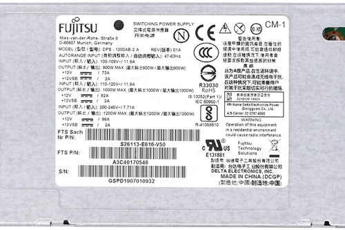 A3C40170546 FUJITSU 1200W POWER SUPPLY FOR PRIMERGY RX2530 RX2540 M2 M4 M5 - Photo 4/8