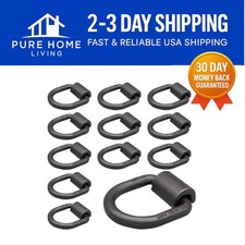 Heavy Duty 12 Pack Weld-On D Rings, 1/2" Fastener for Truck Hauling - 12,000 lbs