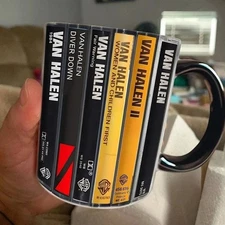 Van Halen Albums Cassette Mug – Retro Rock Band Coffee Cup