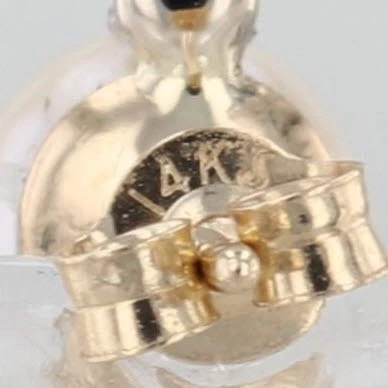 Saltwater Cultured Pearl Emerald Stud Earrings 14k Yellow Gold Studs - Image 4 of 4