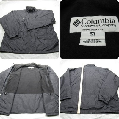 Columbia Jacket Mens XXL Black Lightweight Full Zip Insulated Water Resistant