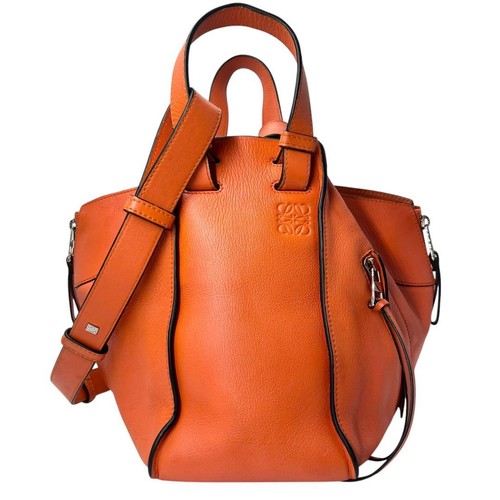 LOEWE Anagram Hammock Small Orange 2Way Shoulder Handbag Leather Used