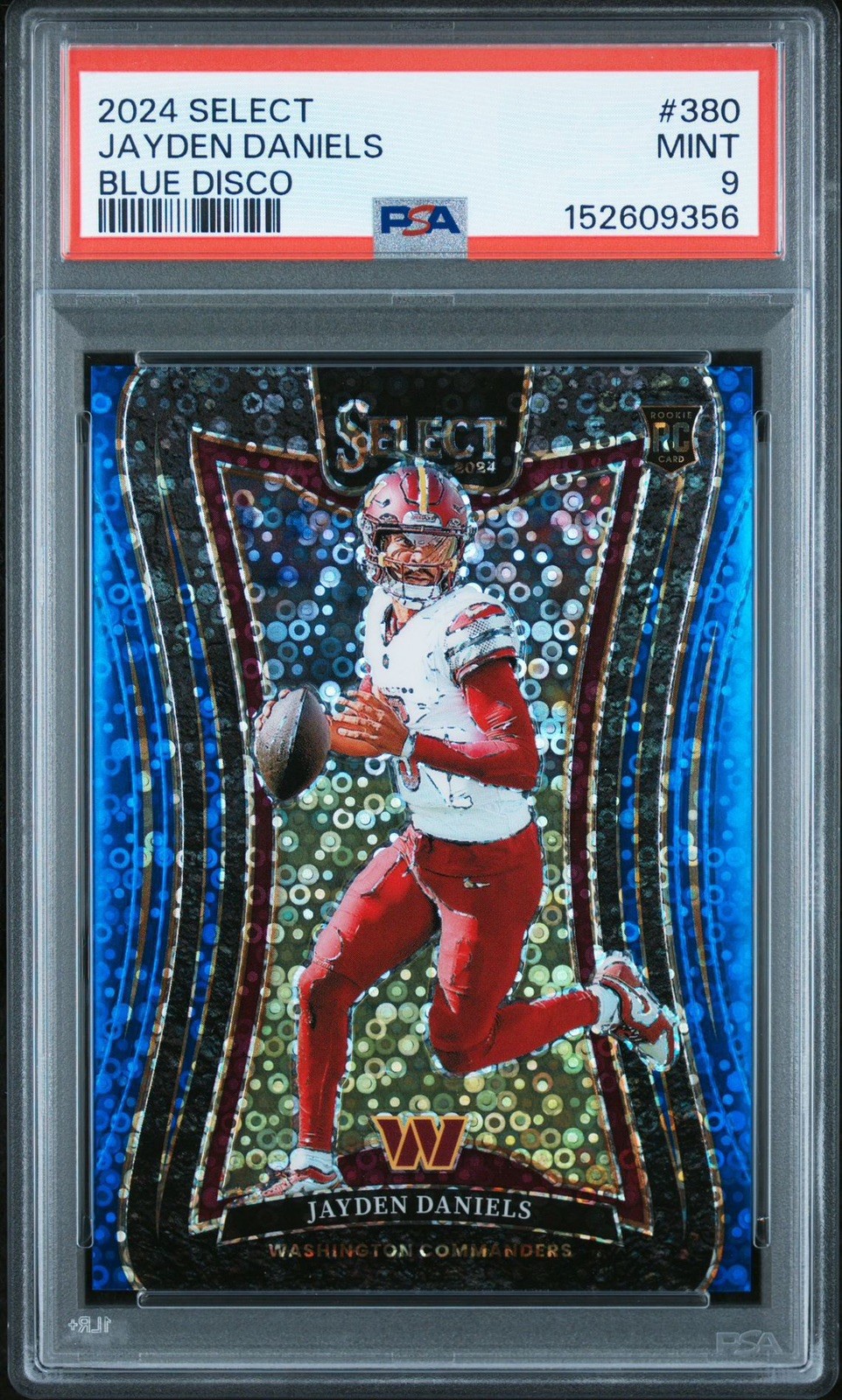 2024 Panini Select Blue Disco #380 Jayden Daniels /25 RC Rookie MINT PSA 9