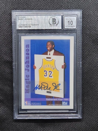 1992 Skybox Magic Johnson Rookie/ Retirement Year Auto BGS 10