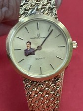 SWISS UNIVERSAL President Saddam Hussein Iraq Photo Dial Watch LADY Size R