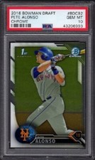 2016 Pete Alonso Bowman Draft Chrome Baseball Card #BDC92 Graded PSA 10 Gem Mint
