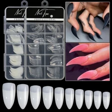 Special Shaped False Nails Natural Curved Full Cover 100Pcs/Box Nail Extension