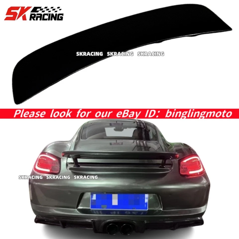 Alerón trasero negro brillante estilo pato alerón maletero para 987 Porsche Cayman S 2006-12 Foto 2 de 4