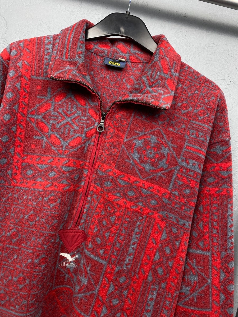 Salewa 90s Vintage Mens Aztec Fleece Anorak Jacket Size L | eBay
