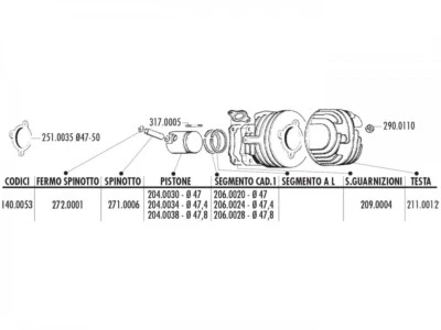 Joint de culasse Polini 47-50mm pour Vespa PK 50 Special 50 XL 50 - Photo 1/3