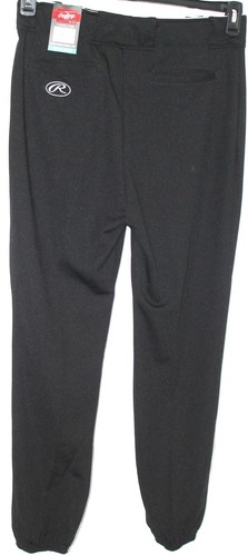 Rawlings Erwachsene Baseball Hose schwarz Semi-Relaxed Fit volle Länge Bündchen Größe L - Bild 2 von 4