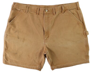 CARHARTT B25 US Men’s 42 Brown Washed Duck Utility Work Shorts DISTRESSED 