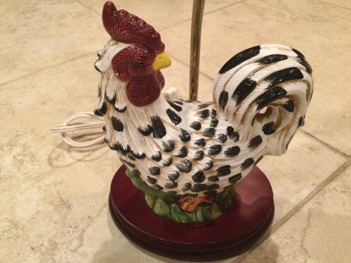 Eclectic Rooster Accent Lamp Ceramic Farmhouse Decor  - Picture 1 of 9