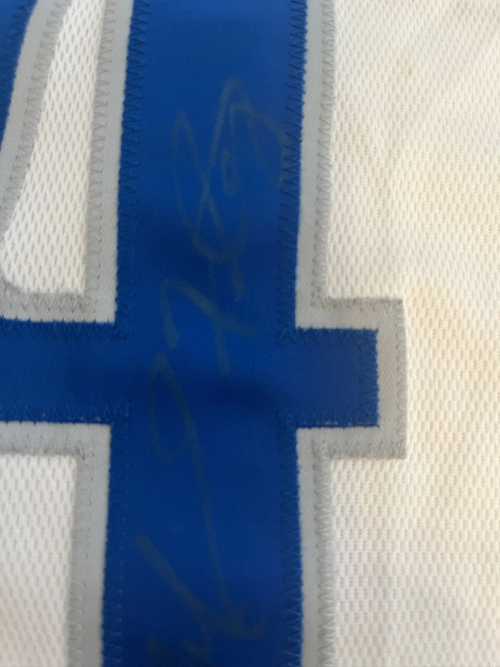 Camiseta deportiva autografiada vintage de los Dallas Mavericks de la NBA firmada por Michael Finley talla 40 Foto 4 de 4