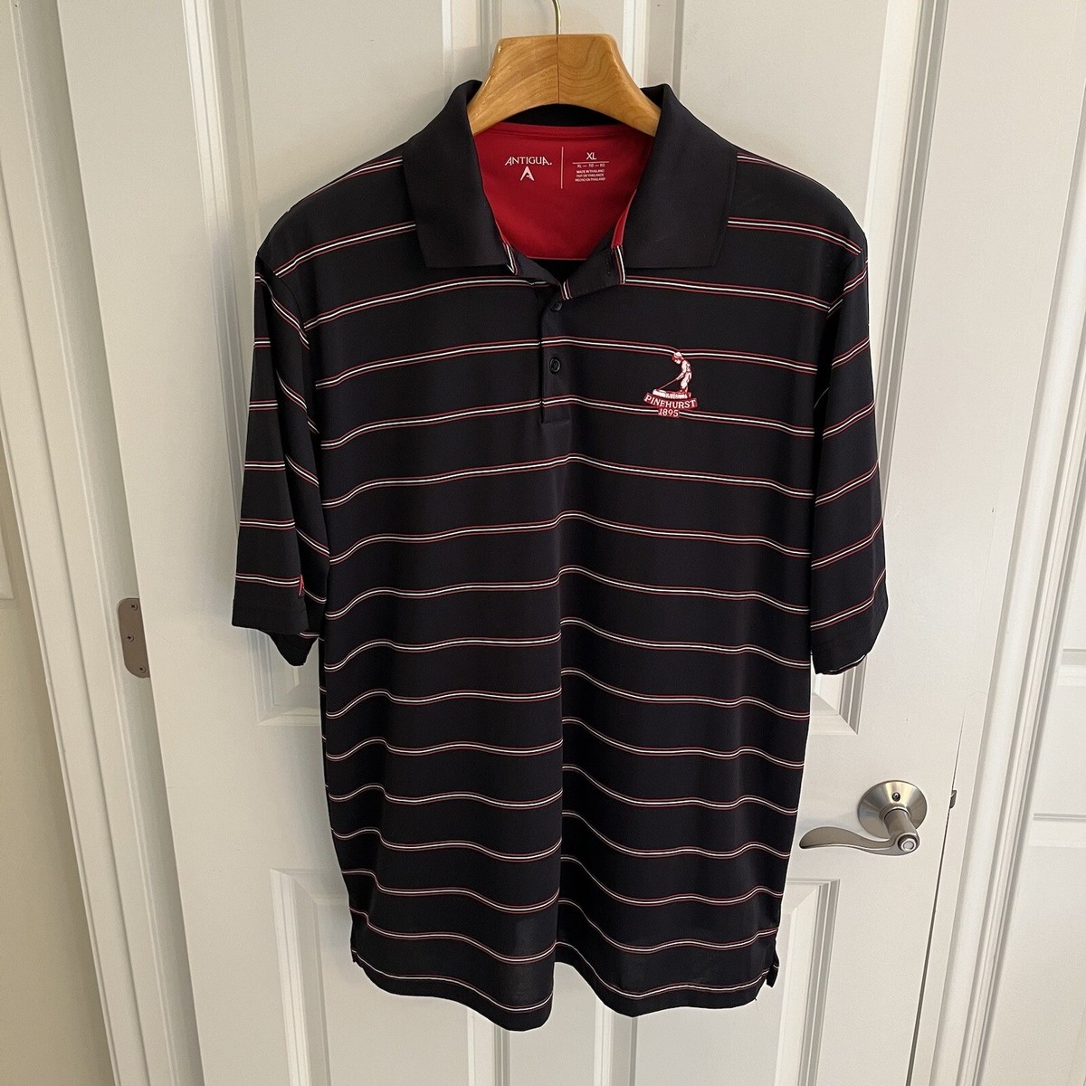 Pinehurst 1895 Putter Boy Golf Polo Shirt Men XL Black Red White