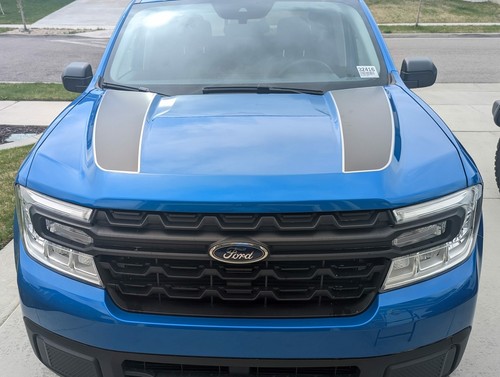 2022-2025 Ford Maverick Dual Hood Stripes W/ Pinstripes Vinyl Graphics Decals - Picture 3 of 4