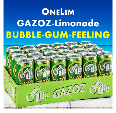ONELIM Türkische GAZOZ-Limonade ''BUBBLE-GUM''  - 24er Pack mit Dosen 0,33 L