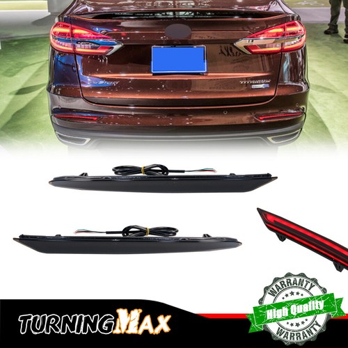For 2019-22 Ford Fusion Black Rear Bumper Reflector Brake Tail Light Signal Lamp - Picture 1 of 10